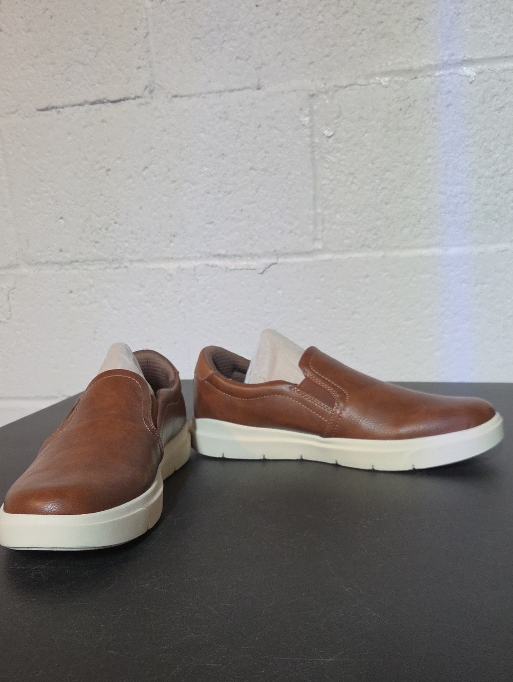 Dr. Scholl's Men's Slip-On Loafers in Brown and White